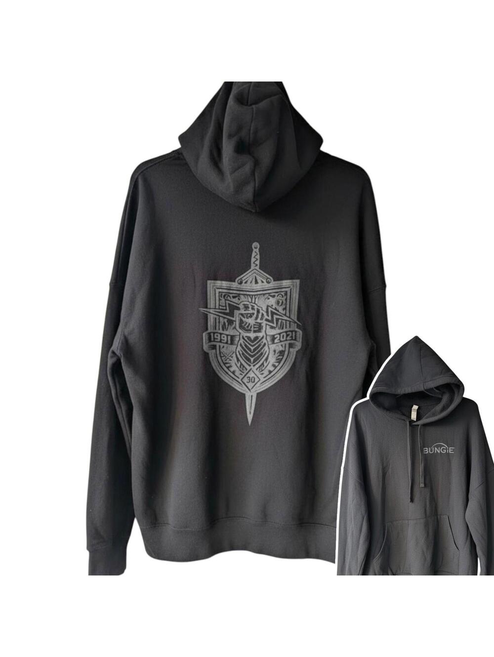 Bungie 30 Years Anniversary Destiny Hoodie 2XL Black PROMO Fleece Pullover Halo